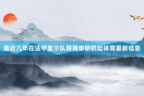 最近几年在法甲里尔队踢得申明鹊起体育最新信息