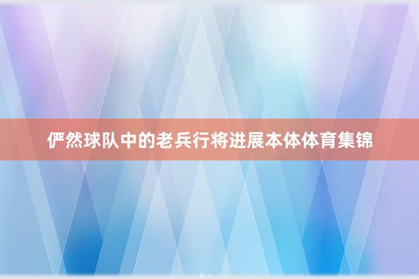俨然球队中的老兵行将进展本体体育集锦