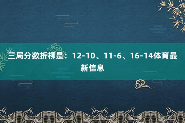 三局分数折柳是：12-10、11-6、16-14体育最新信息