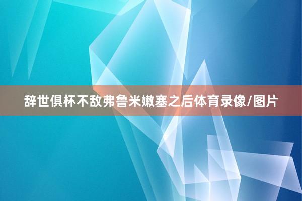 辞世俱杯不敌弗鲁米嫩塞之后体育录像/图片