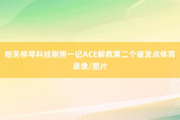 帕芙柳琴科娃刚用一记ACE解救第二个破发点体育录像/图片