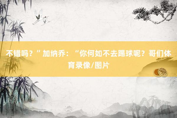 不错吗？”加纳乔：“你何如不去踢球呢？哥们体育录像/图片