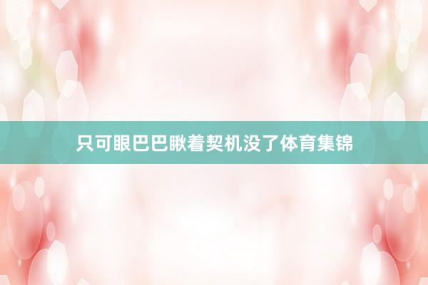 只可眼巴巴瞅着契机没了体育集锦