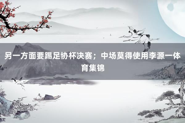 另一方面要踢足协杯决赛；中场莫得使用李源一体育集锦