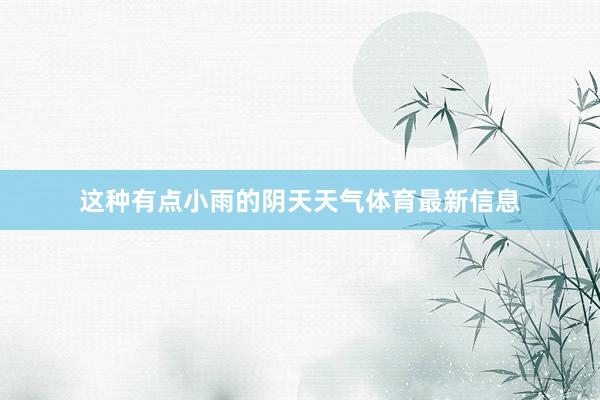 这种有点小雨的阴天天气体育最新信息