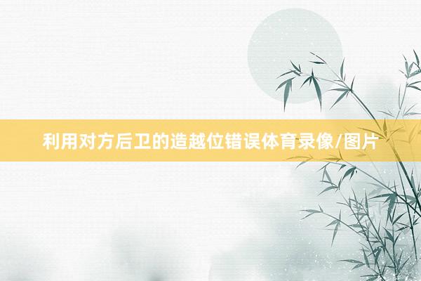 利用对方后卫的造越位错误体育录像/图片