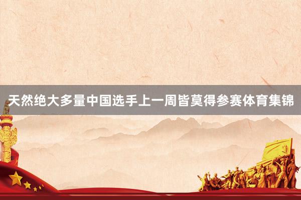 天然绝大多量中国选手上一周皆莫得参赛体育集锦