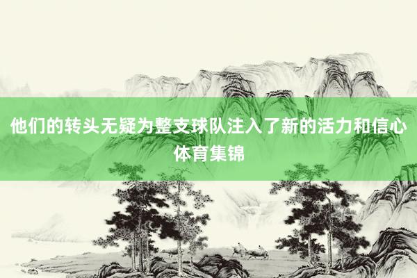 他们的转头无疑为整支球队注入了新的活力和信心体育集锦